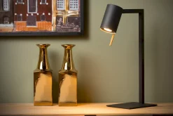Moderne Tafellampen|Tafellampen-Lucide Lesley Tafellamp Zwart