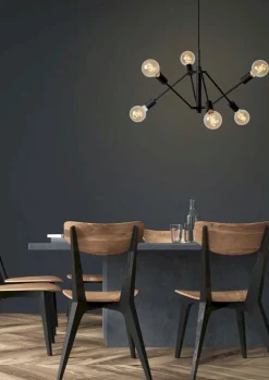 Industriële Hanglampen|Industriële Hanglampen-Lucide Lester Hanglamp Zwart