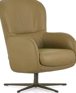 Leren Fauteuils|Draaifauteuils-Montèl Levi Hoog Fauteuil Forest