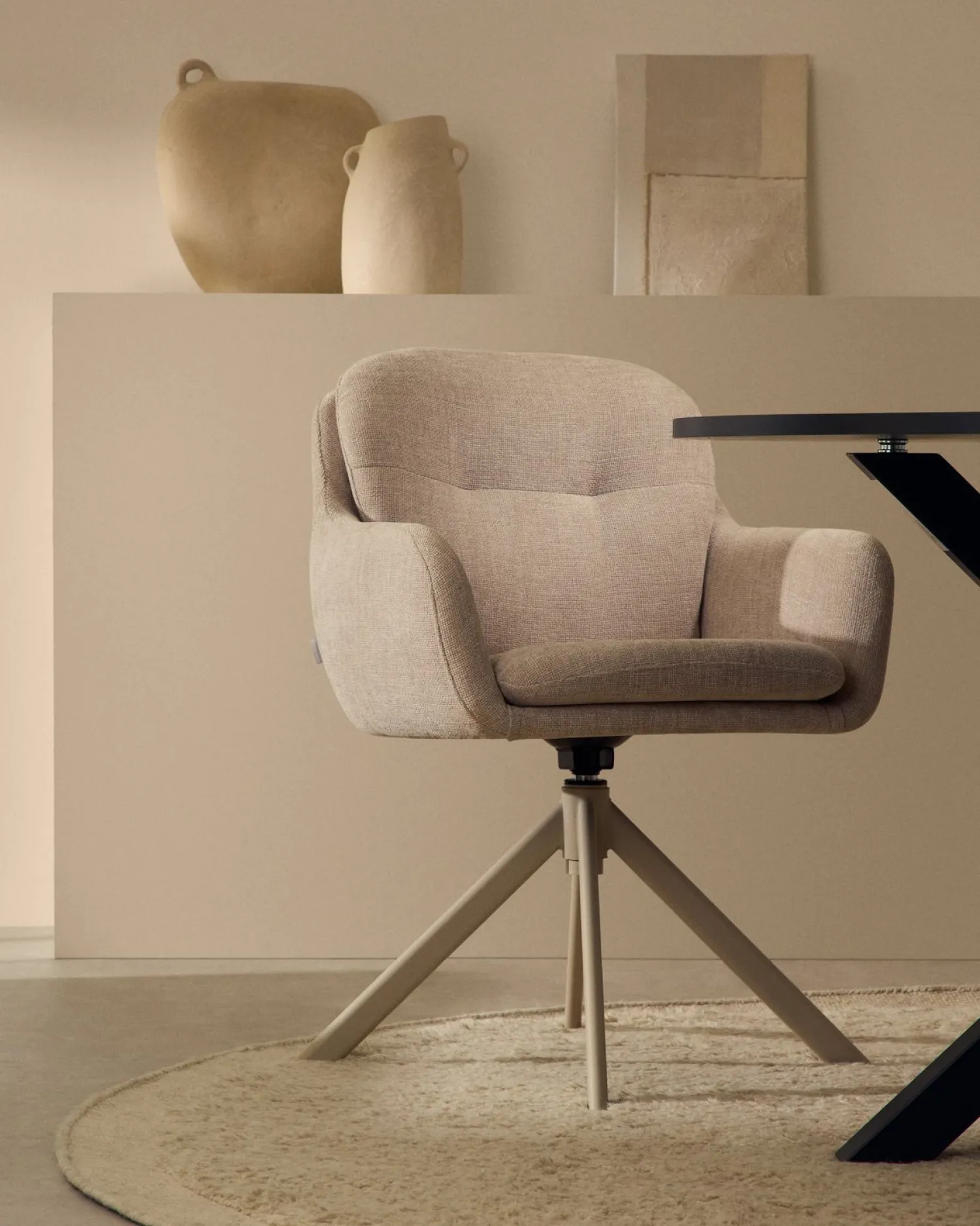 Eetkamerstoelen Met Armleuning-Kave Home Lexa Eetkamerstoel Beige