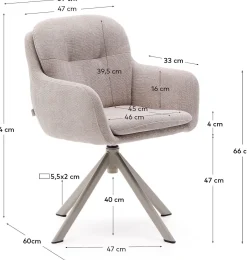 Eetkamerstoelen Met Armleuning-Kave Home Lexa Eetkamerstoel Beige