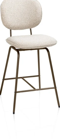 Stoffen Barkrukken-XOOON Lexi Cloudy Barstoel Beige