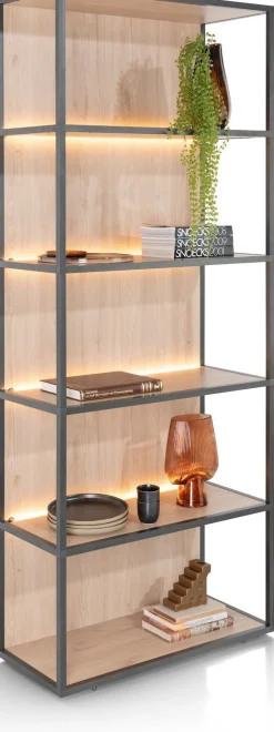 Boekenkasten-XOOON Lindfield Boekenkast Zwart, Naturel