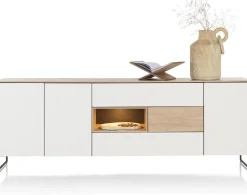 Dressoirs-XOOON Lindfield Dressoir Wit, Naturel