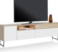 Tv-Meubels-XOOON Lindfield Lowboard Wit, Naturel