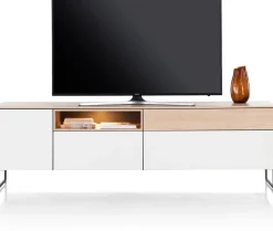 Tv-Meubels-XOOON Lindfield Lowboard Wit, Naturel