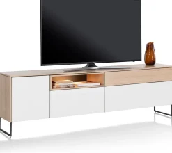 Tv-Meubels-XOOON Lindfield Lowboard Wit, Naturel