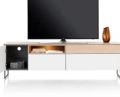 Tv-Meubels-XOOON Lindfield Lowboard Wit, Naturel