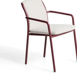 Tuinstoelen-Kave Home Linosa Tuinstoel Donkerrood, Beige
