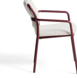 Tuinstoelen-Kave Home Linosa Tuinstoel Donkerrood, Beige