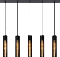 Industriële Hanglampen|Industriële Hanglampen-Lucide Lionel Hanglamp Zwart