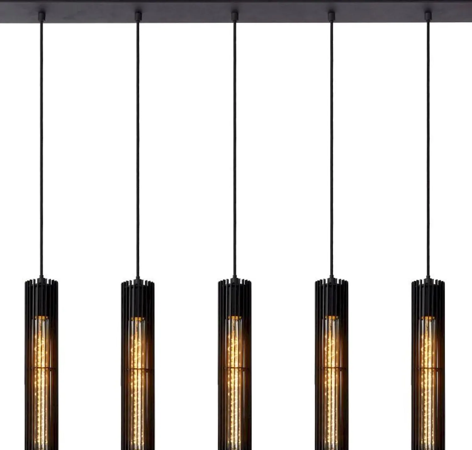 Industriële Hanglampen|Industriële Hanglampen-Lucide Lionel Hanglamp Zwart