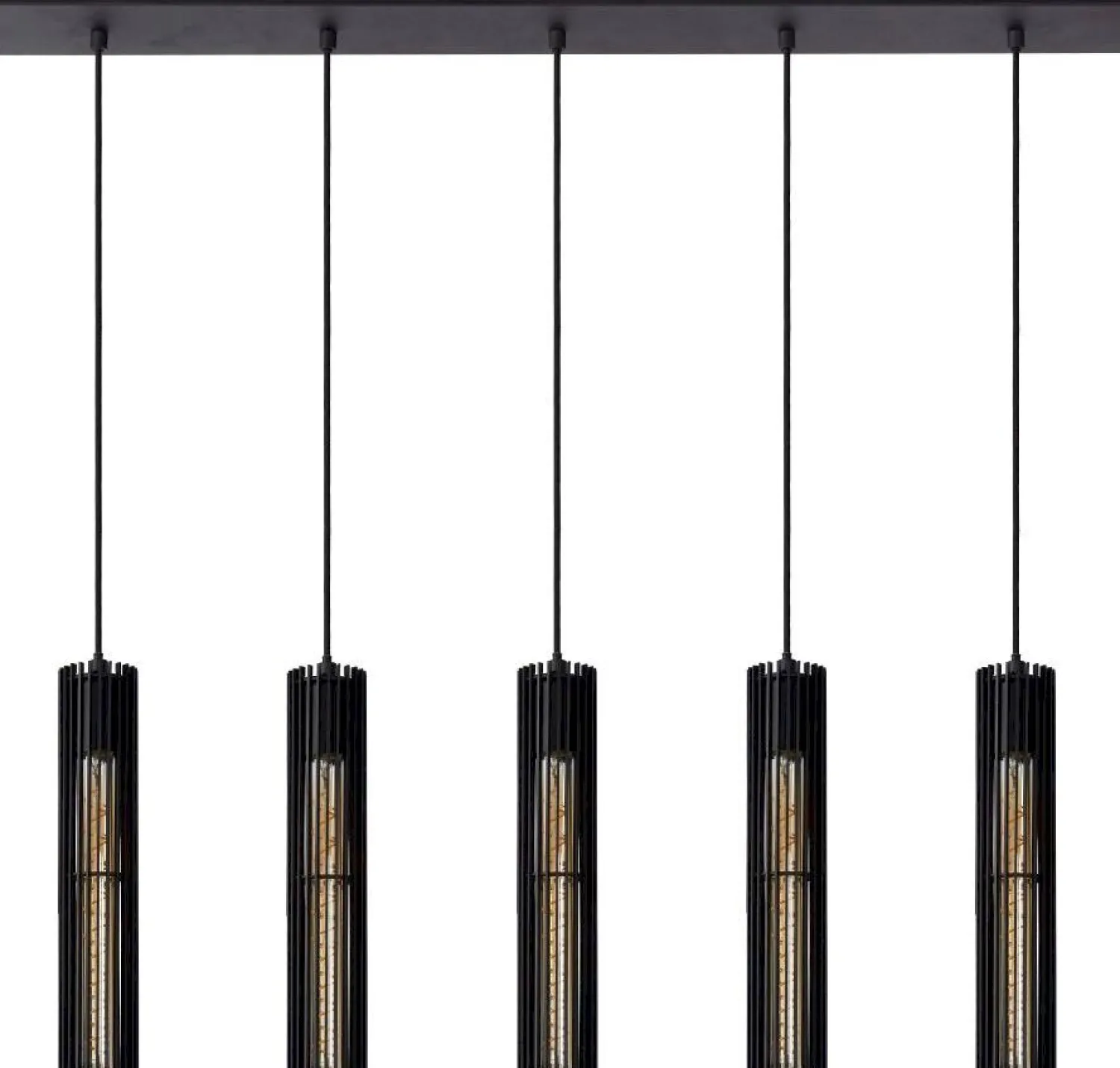 Industriële Hanglampen|Industriële Hanglampen-Lucide Lionel Hanglamp Zwart