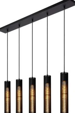Industriële Hanglampen|Industriële Hanglampen-Lucide Lionel Hanglamp Zwart