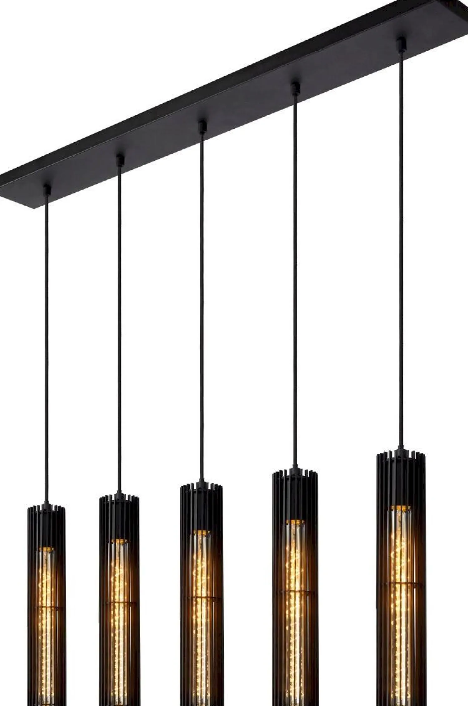 Industriële Hanglampen|Industriële Hanglampen-Lucide Lionel Hanglamp Zwart