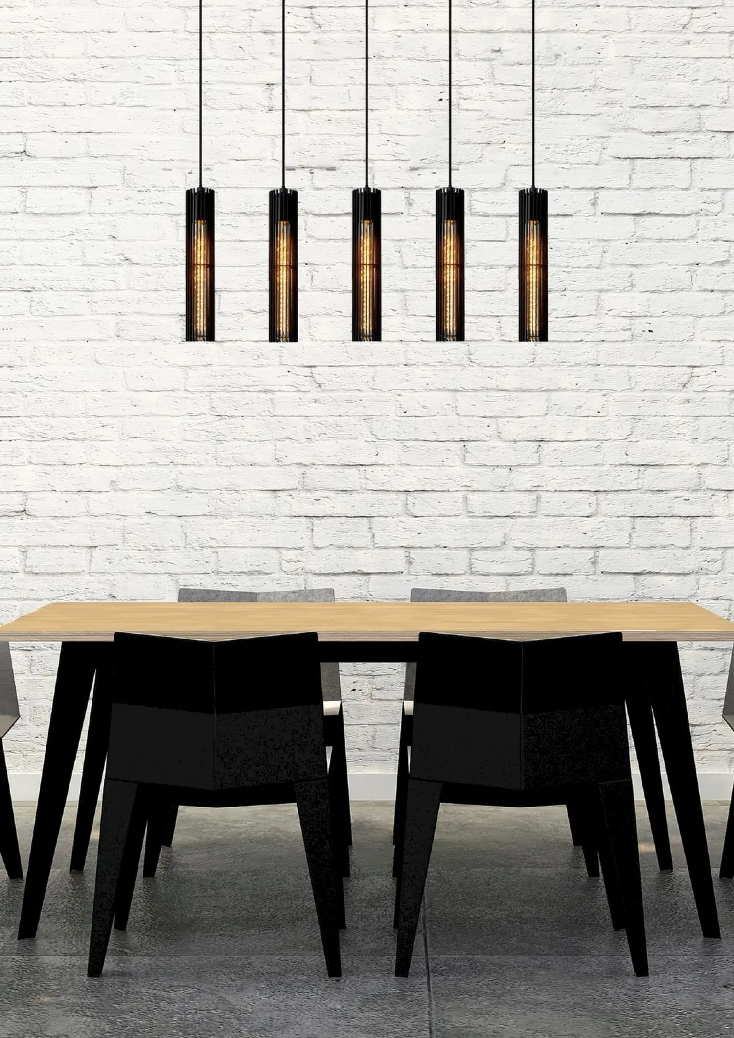 Industriële Hanglampen|Industriële Hanglampen-Lucide Lionel Hanglamp Zwart