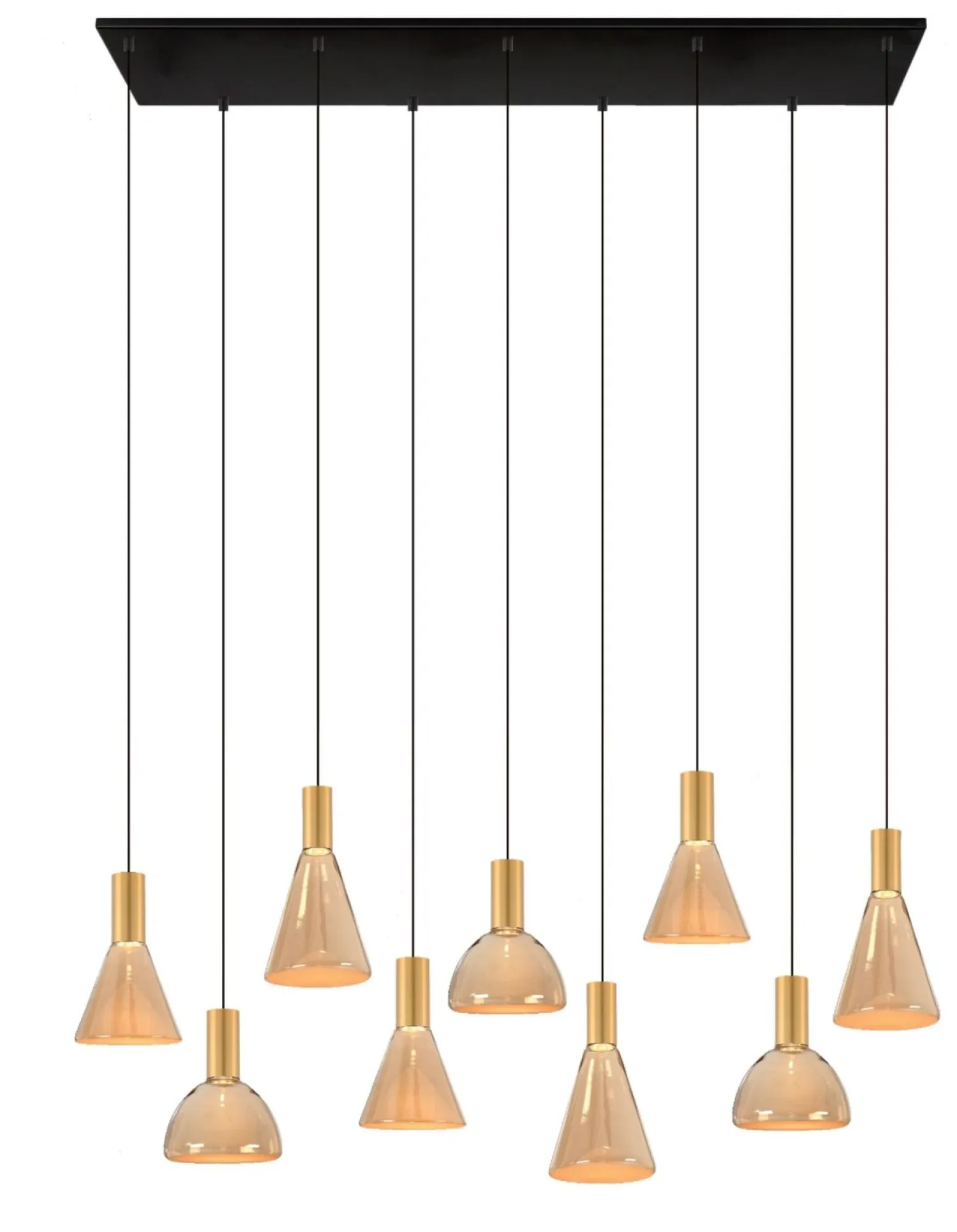 Moderne Hanglampen|Moderne Hanglampen-Eijerkamp Collectie Lisa Hanglamp Zwart, Brons