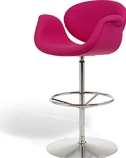 Stoffen Barkrukken|Barkrukken Met Armleuning-Artifort Little Tulip Barstoel Wit