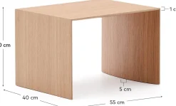 Houten Bijzettafels-Kave Home Litto Bijzettafel Lichtbruin