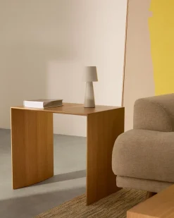 Houten Bijzettafels-Kave Home Litto Bijzettafel Lichtbruin