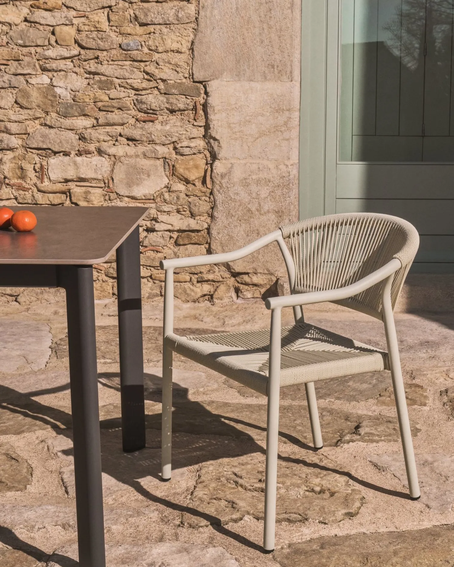 Tuinstoelen-Kave Home Livadia Tuinstoel Ecru