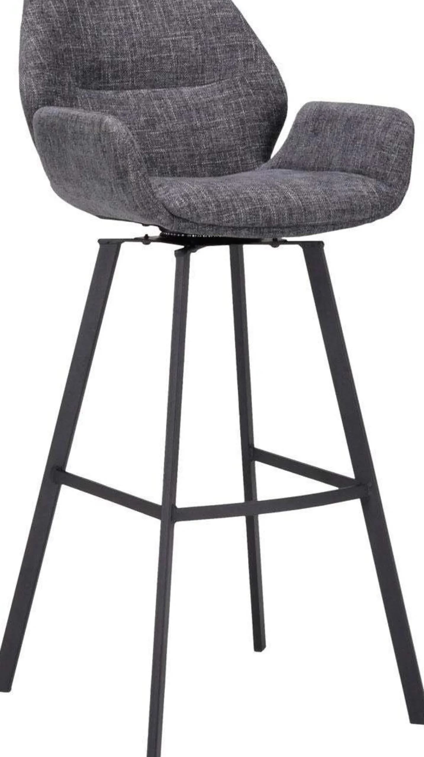Stoffen Barkrukken|Barkrukken Met Armleuning-Trendhopper Lizz Hoog Barkruk Dark Grey