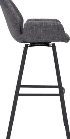 Stoffen Barkrukken|Barkrukken Met Armleuning-Trendhopper Lizz Hoog Barkruk Dark Grey