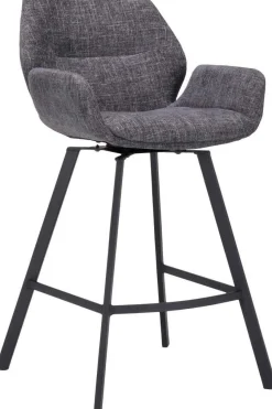 Stoffen Barkrukken|Barkrukken Met Armleuning-Trendhopper Lizz Laag Barkruk Dark Grey