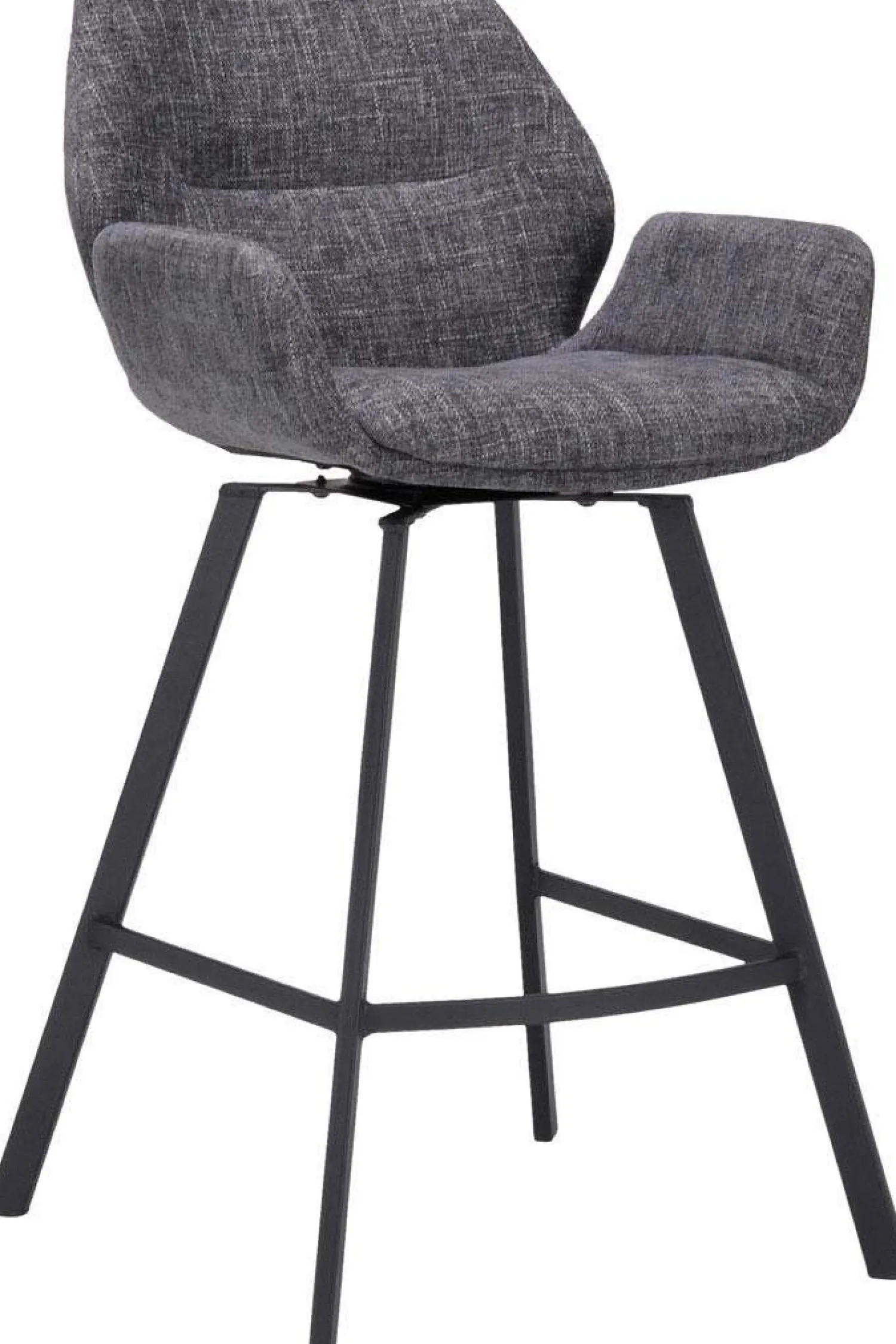 Stoffen Barkrukken|Barkrukken Met Armleuning-Trendhopper Lizz Laag Barkruk Dark Grey