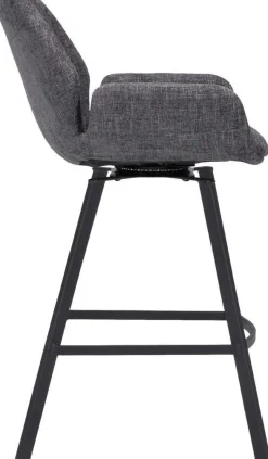 Stoffen Barkrukken|Barkrukken Met Armleuning-Trendhopper Lizz Laag Barkruk Dark Grey