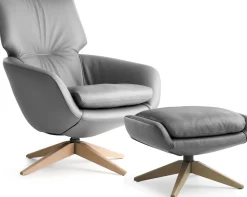 Design Fauteuils|Oorfauteuils-Leolux Lloyd Fauteuil grijs