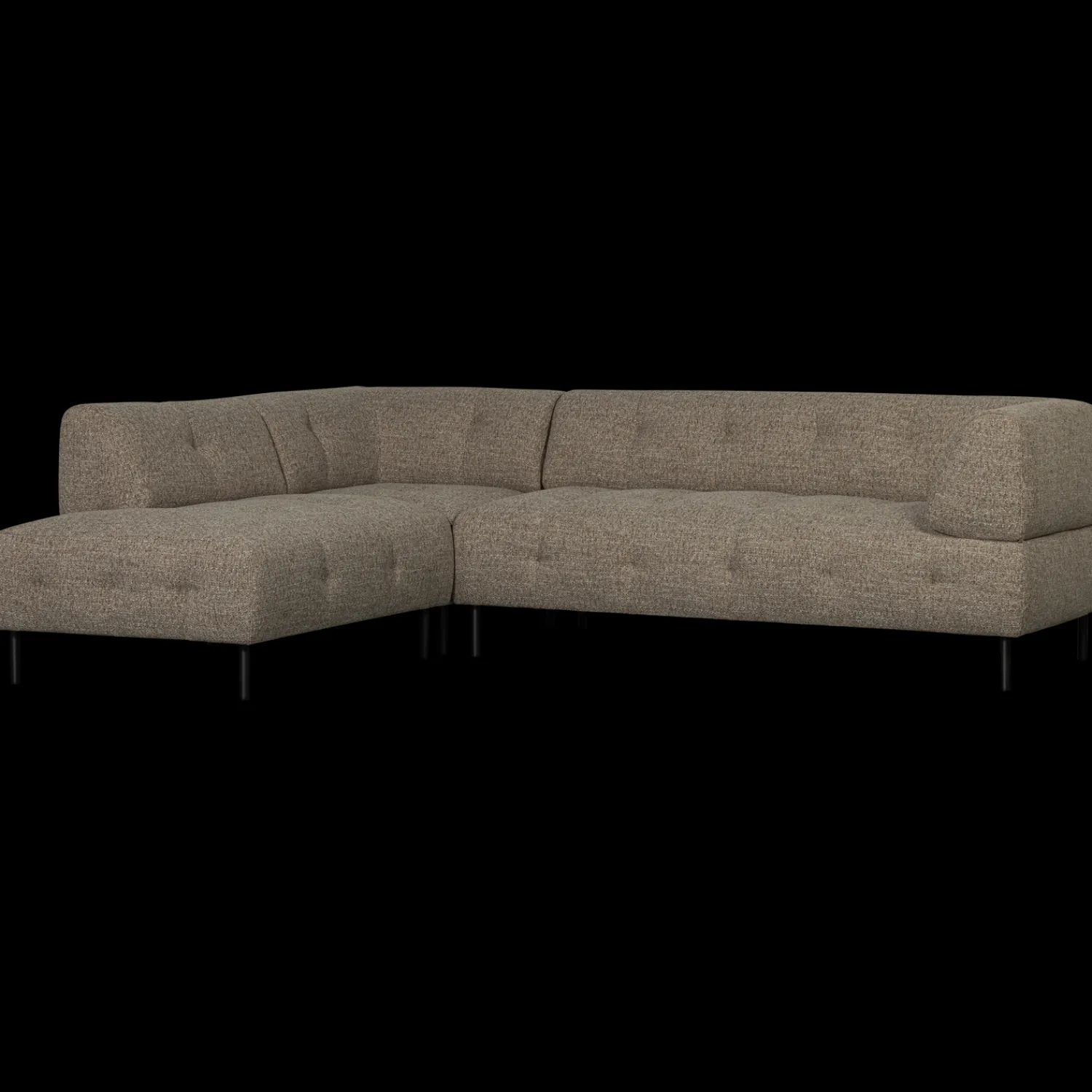 Hoekbanken-WOOOD Lloyd Links Hoekbank Dark Brown Melange