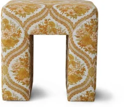 Hockers|Poefs-HKLIVING Lobby Hocker Oranje, Geel, Wit
