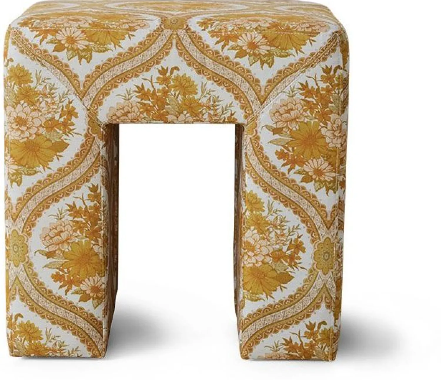 Hockers|Poefs-HKLIVING Lobby Hocker Oranje, Geel, Wit
