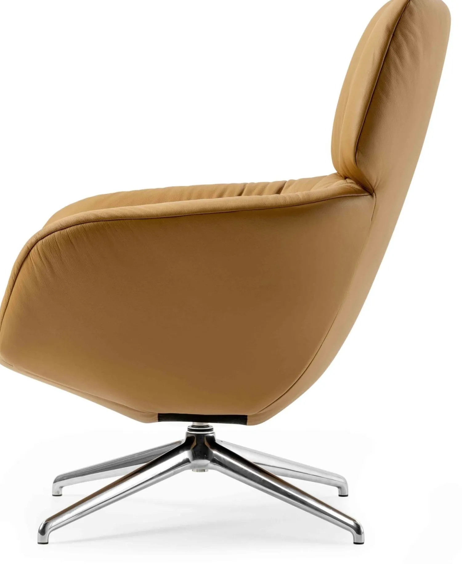 Leren Fauteuils|Draaifauteuils-Leolux Lodey Basic Fauteuil Brown Orange