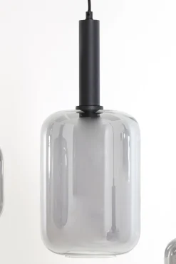Glazen Hanglampen|Glazen Hanglampen-Trendhopper Loki 5-lichts Hanglamp Zwart, Smoke