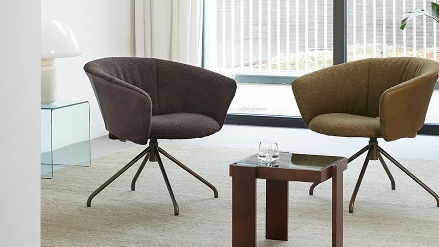 Ronde Fauteuils|Design Fauteuils-LABEL Vandenberg Lola Draaifauteuil Groen