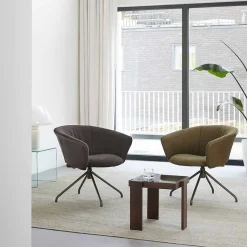 Ronde Fauteuils|Design Fauteuils-LABEL Vandenberg Lola Draaifauteuil Groen