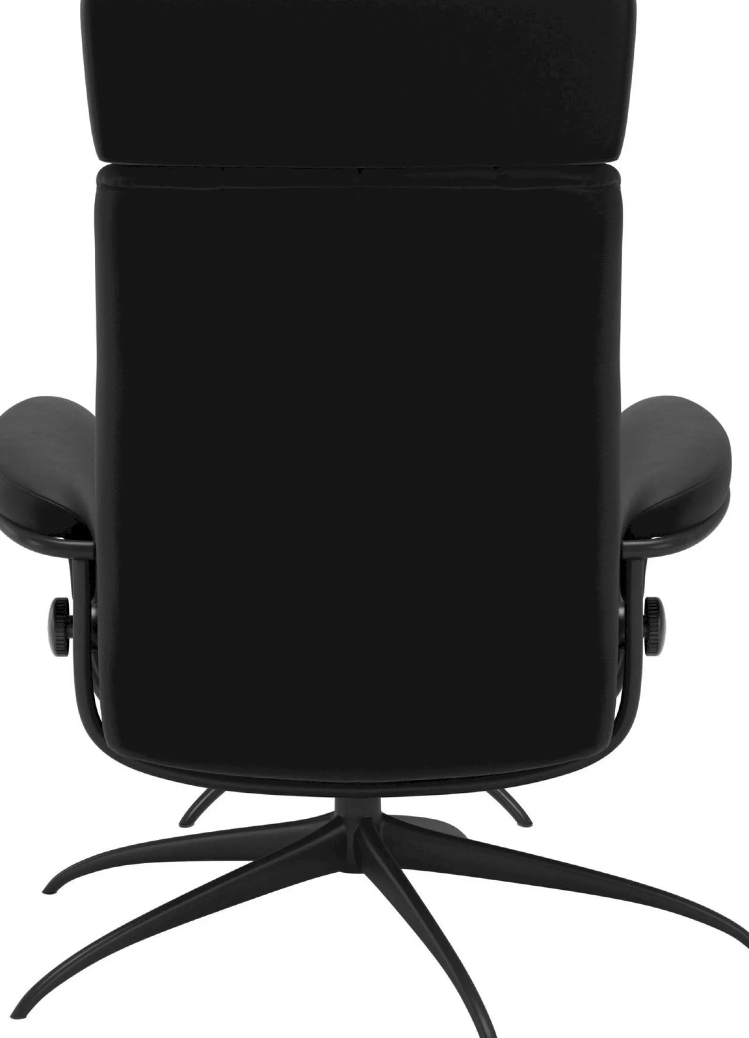 Leren Fauteuils|Design Fauteuils-Stressless London Low Back + hocker Relaxfauteuil Zwart