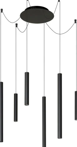 Moderne Hanglampen|Moderne Hanglampen-Lucide Lorenz Rond Hanglamp Zwart