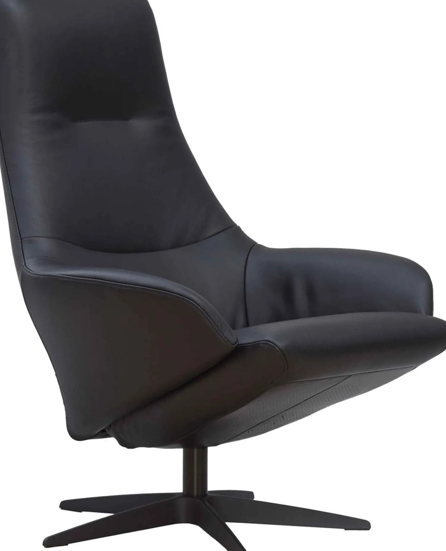 Leren Fauteuils|Relaxfauteuils-Gealux Lucid Relaxfauteuil + Hocker Zwart