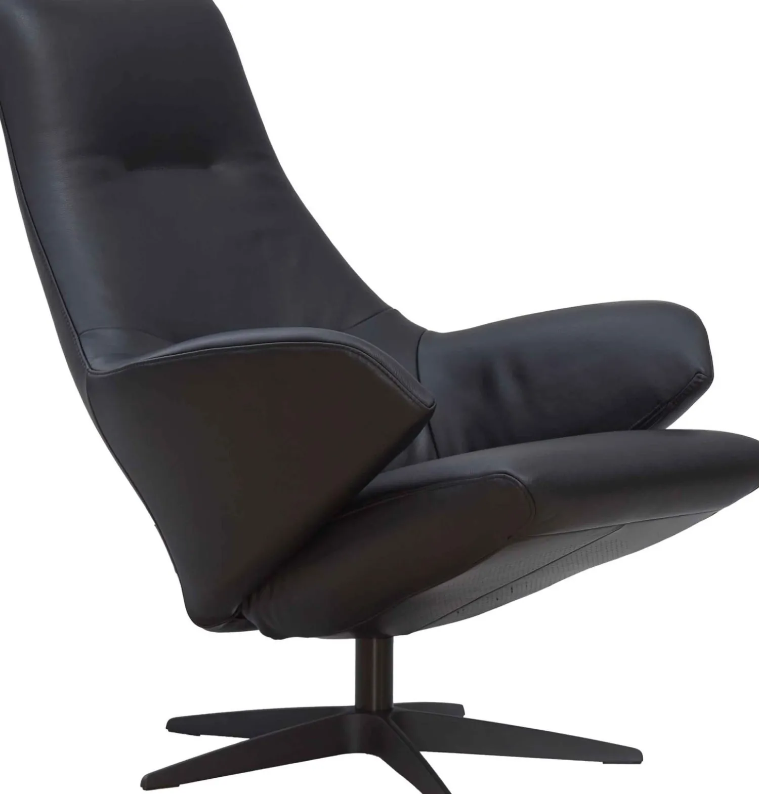 Leren Fauteuils|Relaxfauteuils-Gealux Lucid Relaxfauteuil + Hocker Zwart