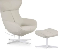 Leren Fauteuils|Design Fauteuils-Montèl Lucille Fauteuil Silk, wit
