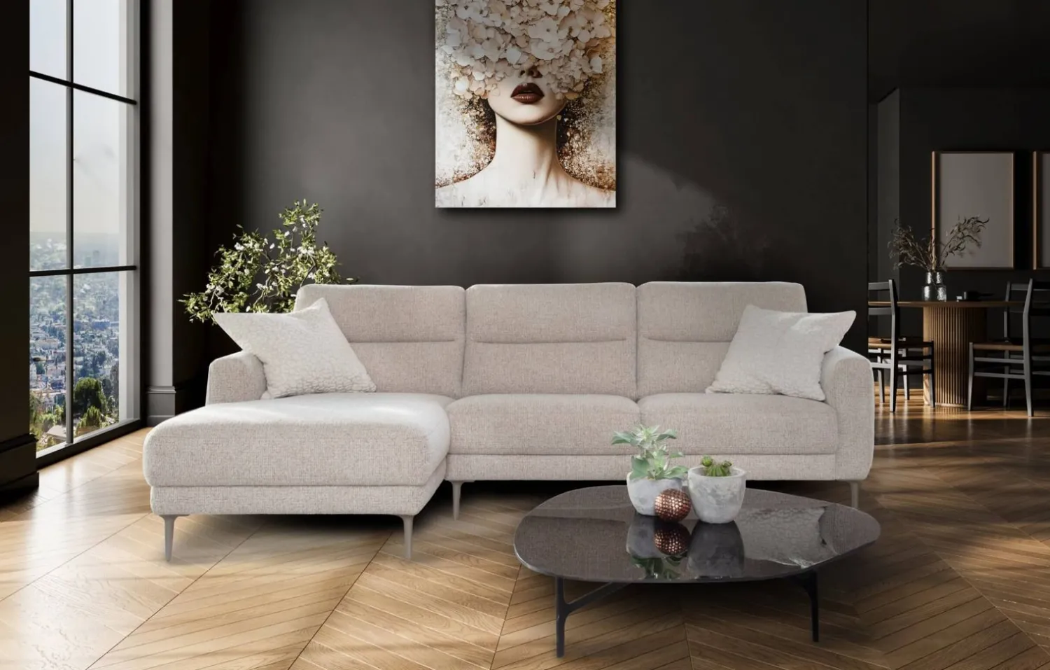 Hoekbanken-Eijerkamp Collectie Lucinda Hoekbank Dark Brown