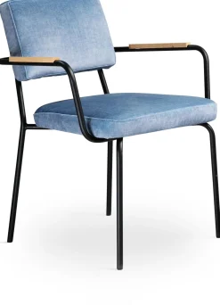 Eetkamerstoelen Met Armleuning-Eijerkamp Collectie Luke Armstoel Blauw