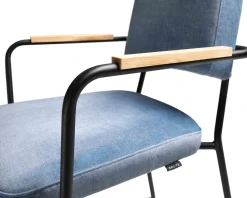 Eetkamerstoelen Met Armleuning-Eijerkamp Collectie Luke Armstoel Blauw