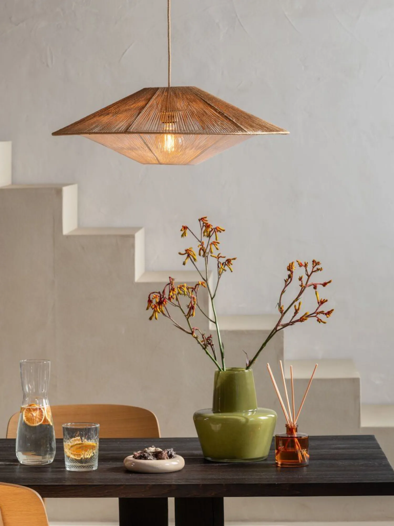Hanglampen|Hanglampen-Good&Mojo Lumbini L Hanglamp Natural, White