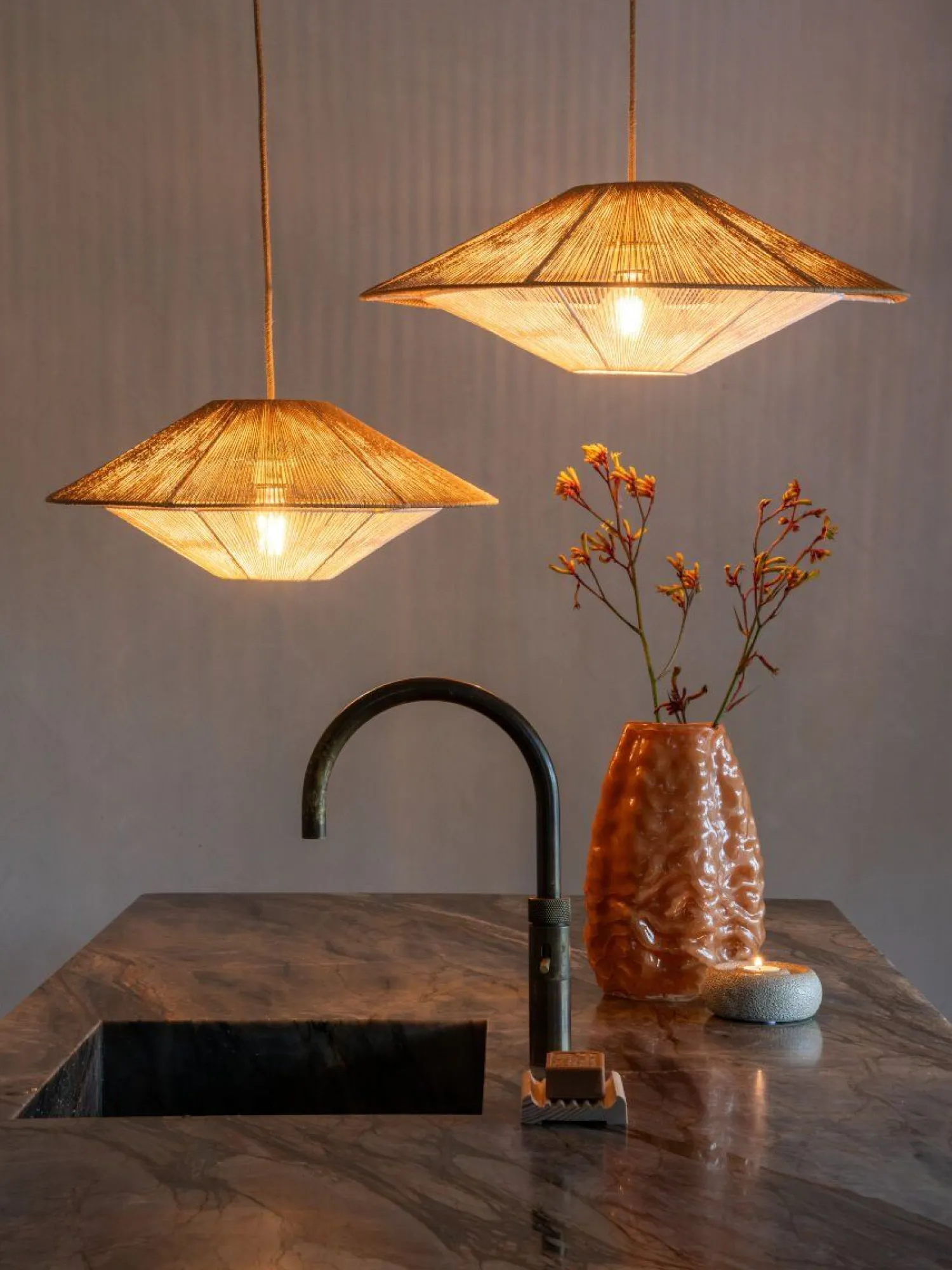 Hanglampen|Hanglampen-Good&Mojo Lumbini S Hanglamp Natural, White