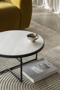 Glazen Bijzettafels|Ronde Bijzettafels-Montèl Luna Bijzettafel Travertin