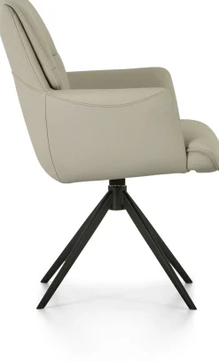 Eetkamerstoelen Met Armleuning-Montèl Luna Eetkamerstoel Creme